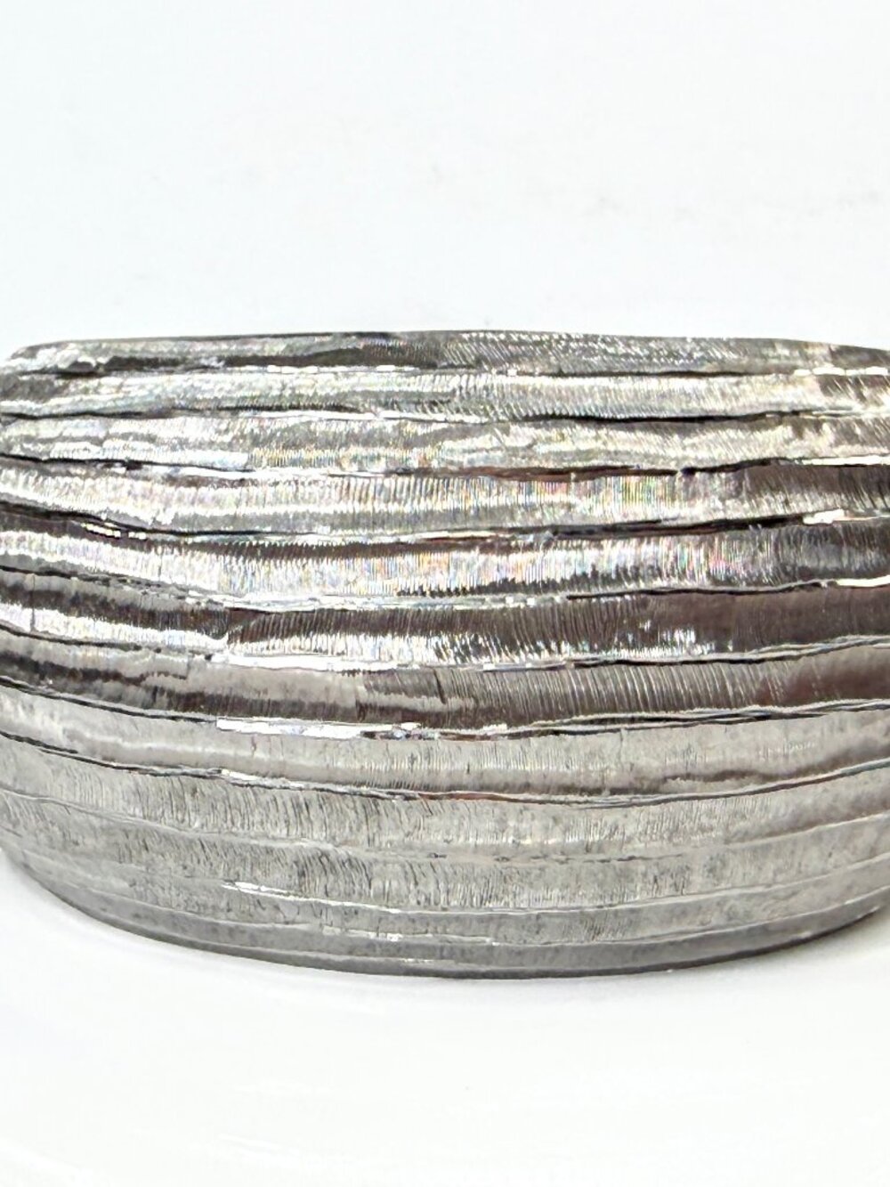 Roberto Coin The Fifth Season Wide Textured Sterling Silver Cuff 6.5" 54g JR2182